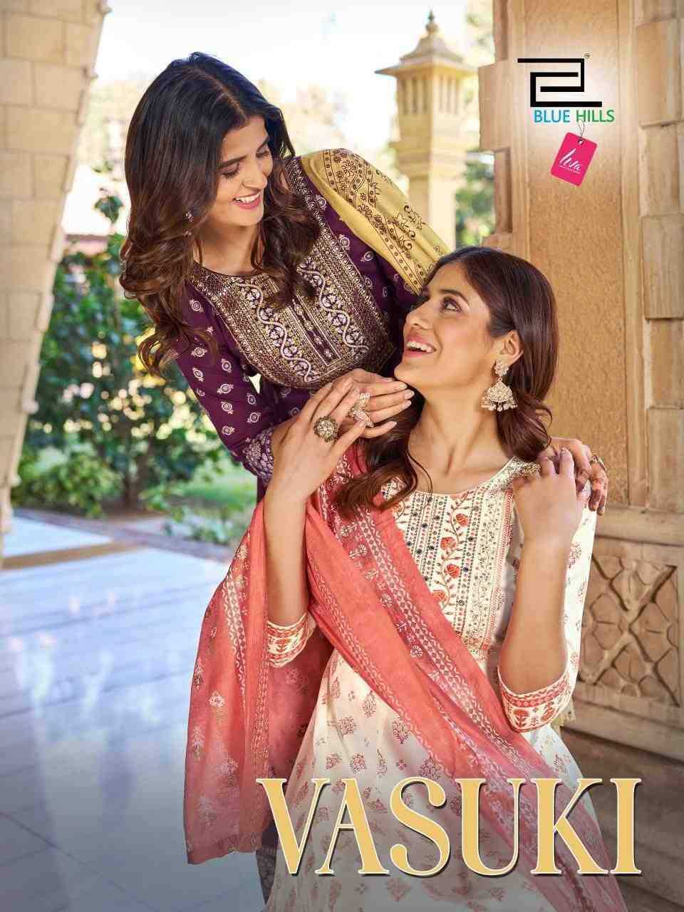 Vasuki By Blue Hills 1001 To 1008 Series Designer Stylish Fancy Colorful Beautiful Party Wear & Ethnic Wear Collection Rayon Foil Gowns With Dupatta At Wholesale Price