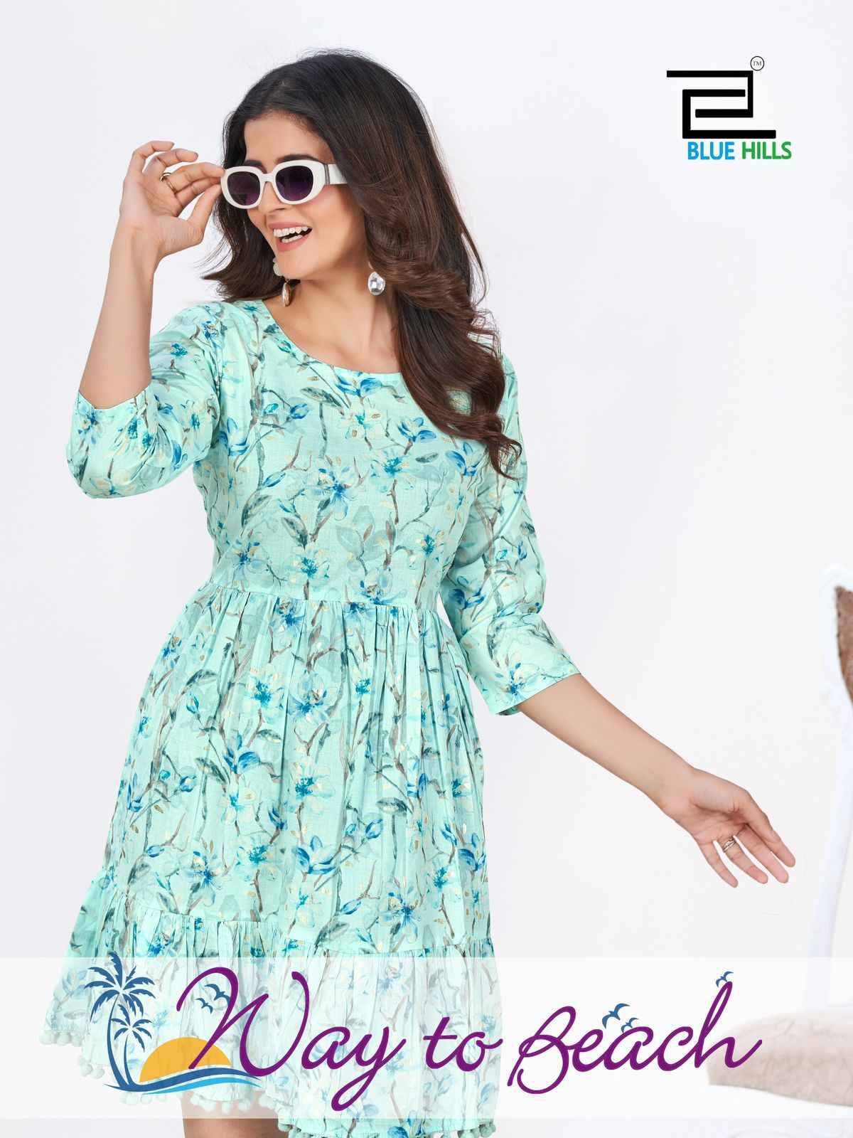 Way To Beach By Blue Hills 1001 To 1004 Series Designer Stylish Fancy Colorful Beautiful Party Wear & Ethnic Wear Collection Cotton Print Kurtis At Wholesale Price