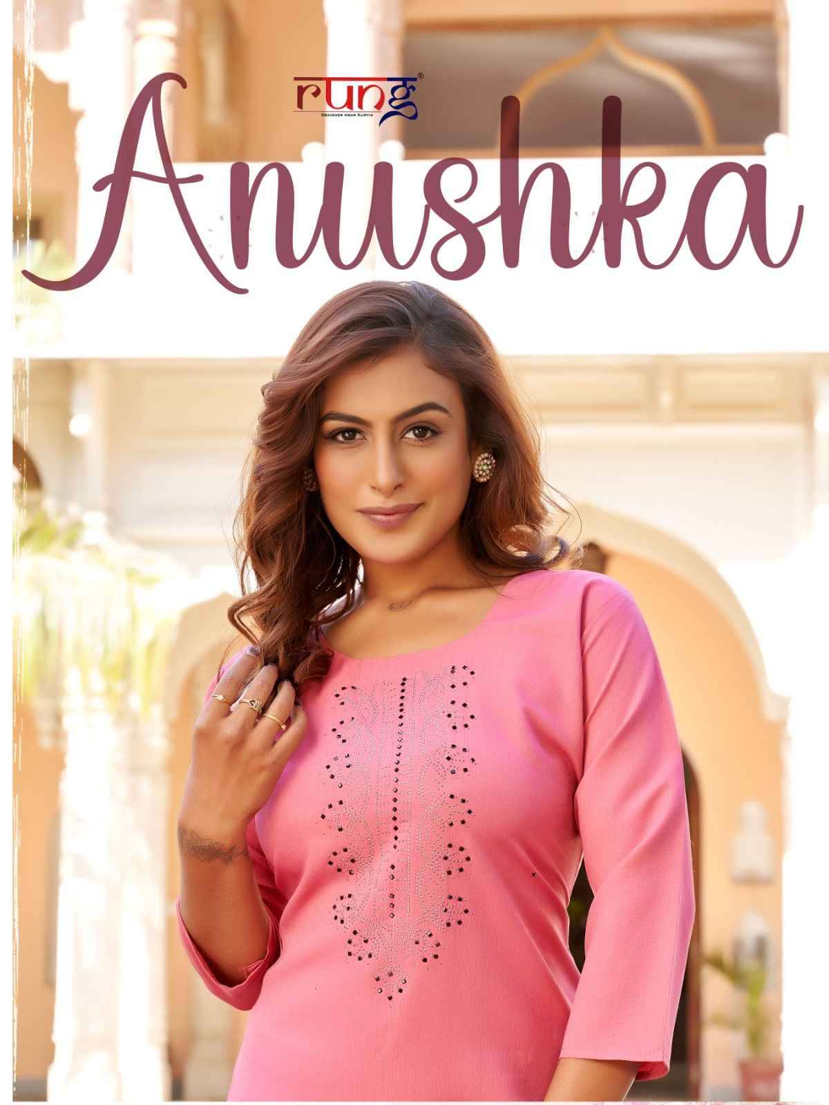Anushka By Rung 1001 To 1008 Series Designer Stylish Fancy Colorful Beautiful Party Wear & Ethnic Wear Collection Rayon Silk With Work Kurtis At Wholesale Price