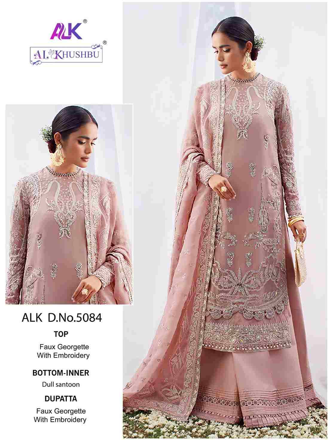 Al Khushbu Hit Design 5085 By Al Khushbu Designer Pakistani Suits Beautiful Stylish Fancy Colorful Party Wear & Occasional Wear Faux Georgette Embroidered Dresses At Wholesale Price