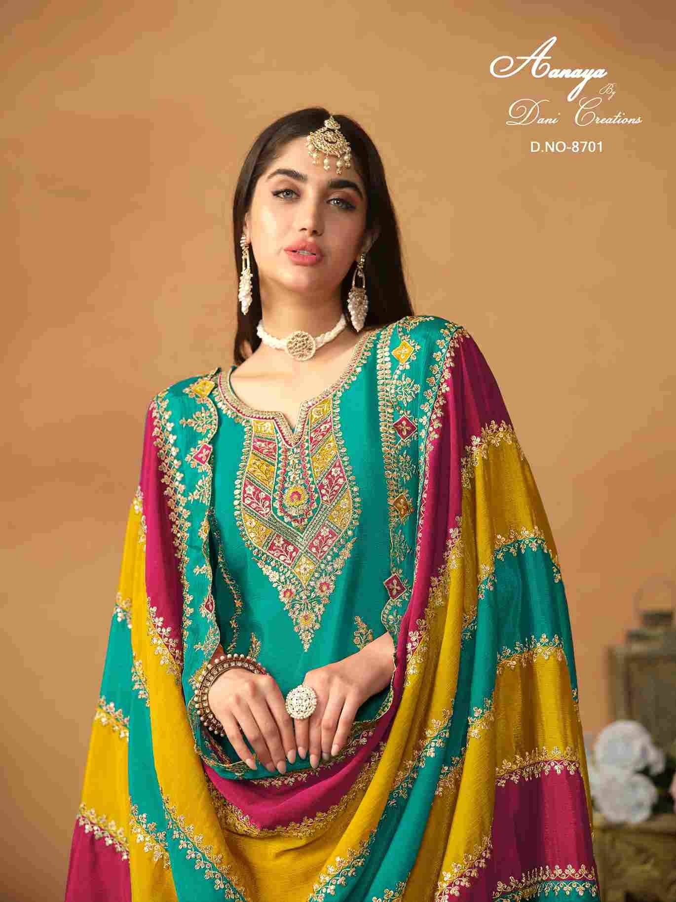 Aanaya Vol-187 By Twisha 8701 To 8703 Series Designer Festival Suits Collection Beautiful Stylish Fancy Colorful Party Wear & Occasional Wear Chinnon Silk Dresses At Wholesale Price