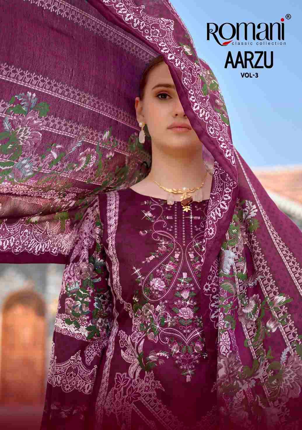 Aarzu Vol-3 By Romani 1086-001 To 1086-010 Series Beautiful Festive Suits Stylish Fancy Colorful Casual Wear & Ethnic Wear Pure Cotton Print Dresses At Wholesale Price