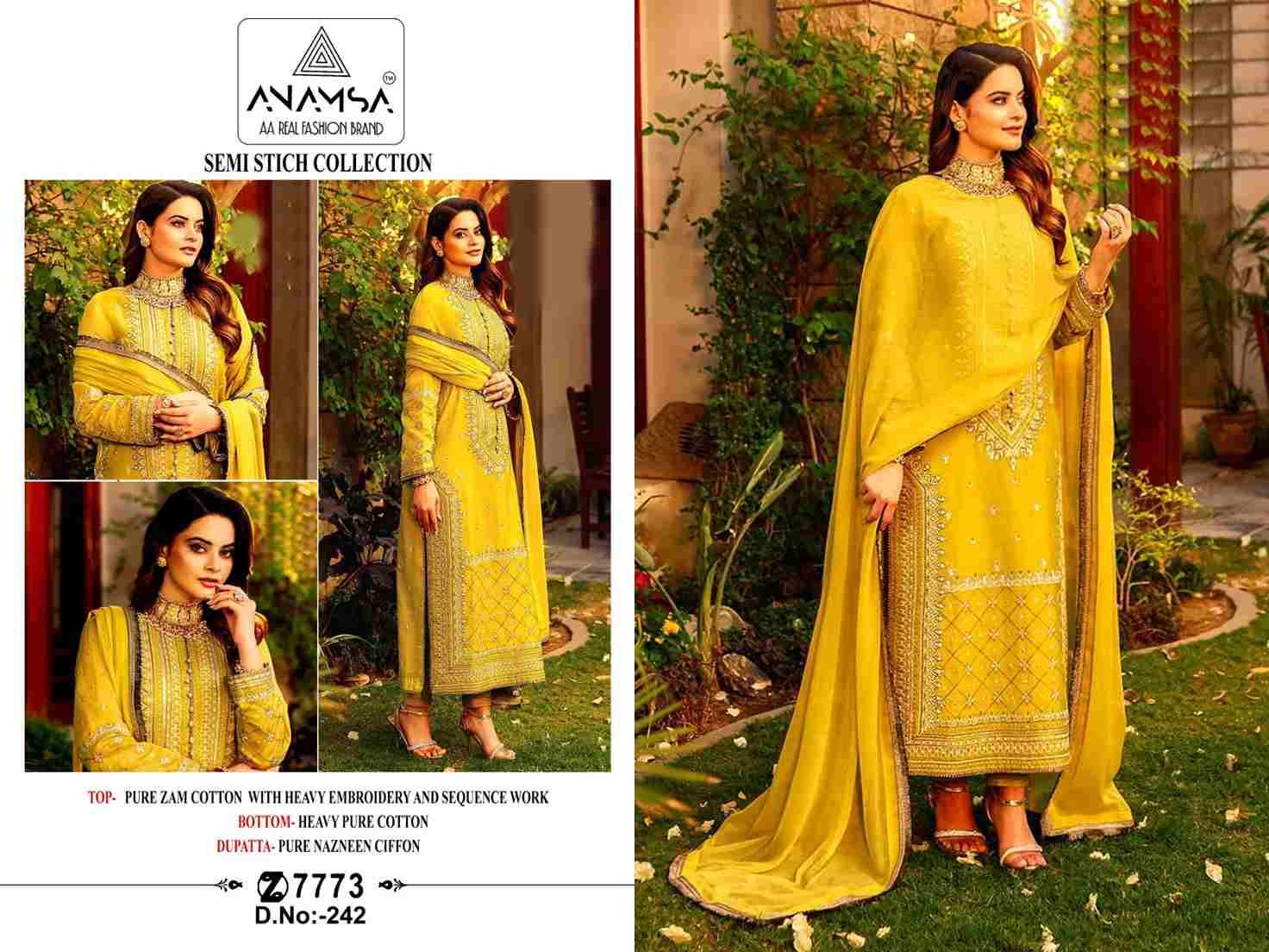 Anamsa Hit Design 242 By Fashid Wholesale Beautiful Pakistani Suits Colorful Stylish Fancy Casual Wear & Ethnic Wear Pure Jam Cotton Embroidered Dresses At Wholesale Price