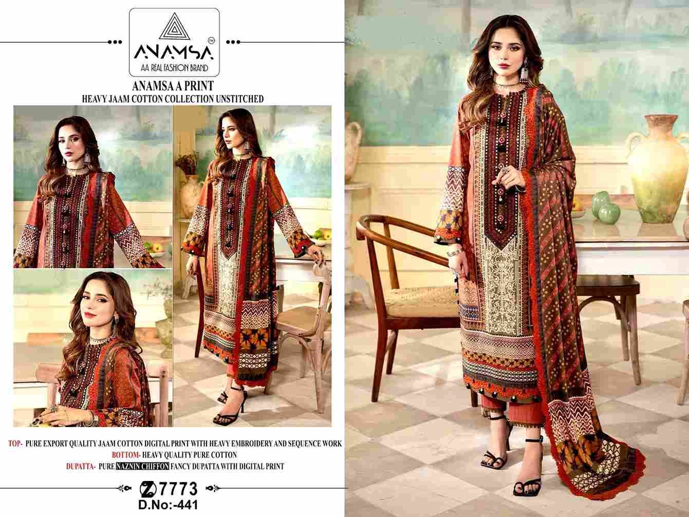 Anamsa Hit Design 441 By Fashid Wholesale Beautiful Pakistani Suits Colorful Stylish Fancy Casual Wear & Ethnic Wear Pure Jam Cotton Embroidered Dresses At Wholesale Price