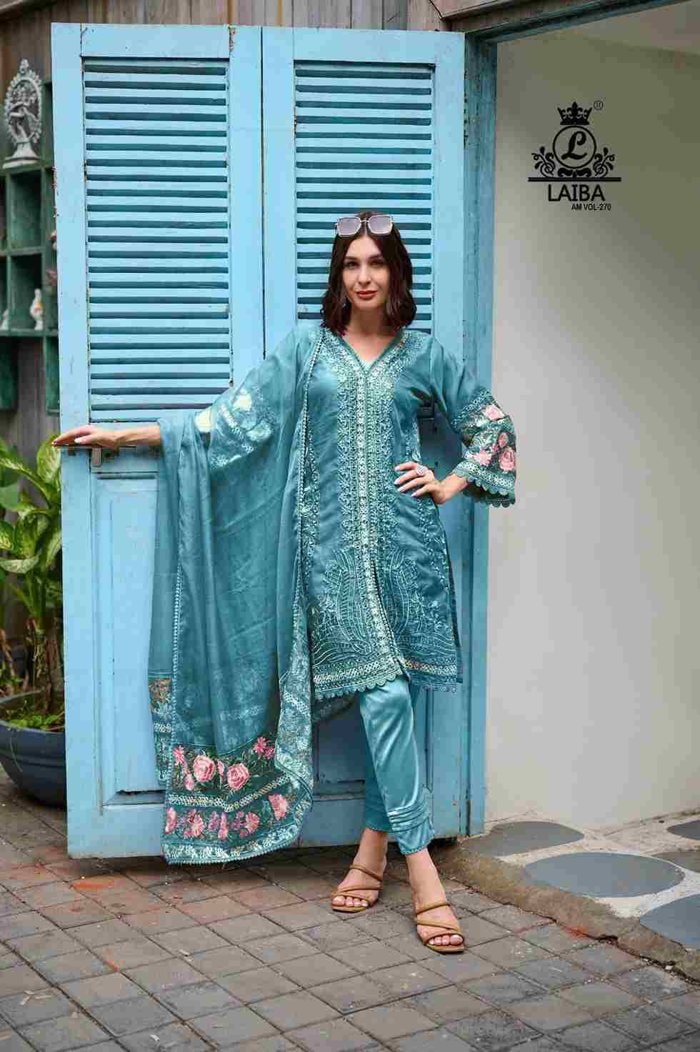 AM Vol-270 By Laiba 270-A To 270-C Series Beautiful Pakistani Suits Colorful Stylish Fancy Casual Wear & Ethnic Wear Pure Organza Embroidered Dresses At Wholesale Price