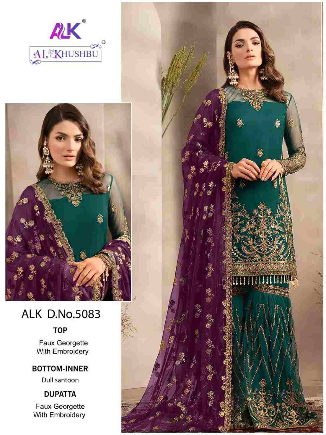 Al Khushbu Hit Design 5083 By Al Khushbu Designer Pakistani Suits Beautiful Stylish Fancy Colorful Party Wear & Occasional Wear Faux Georgette Embroidered Dresses At Wholesale Price