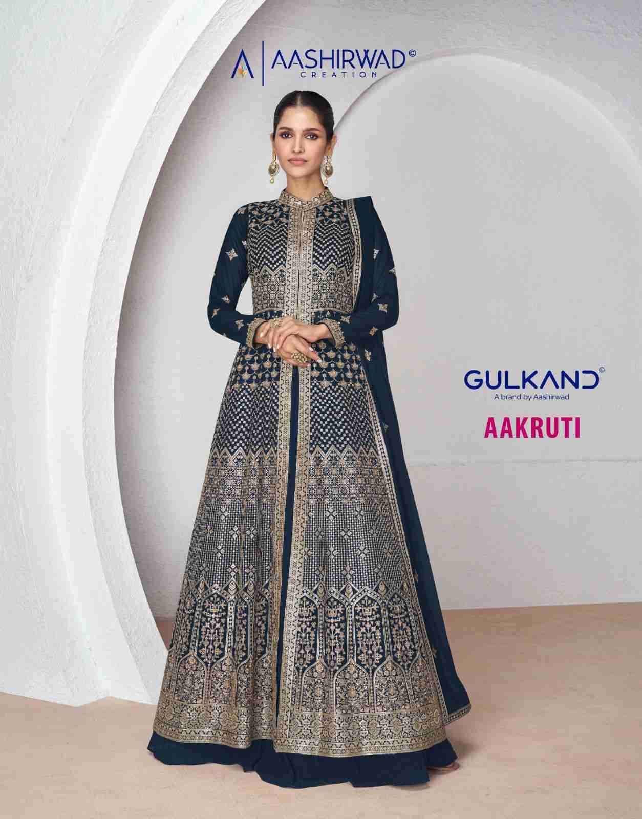Aakruti By Aashirwad Creation 9955 To 9958 Series Designer Anarkali Suits Beautiful Fancy Colorful Stylish Party Wear & Occasional Wear Georgette Dresses At Wholesale Price