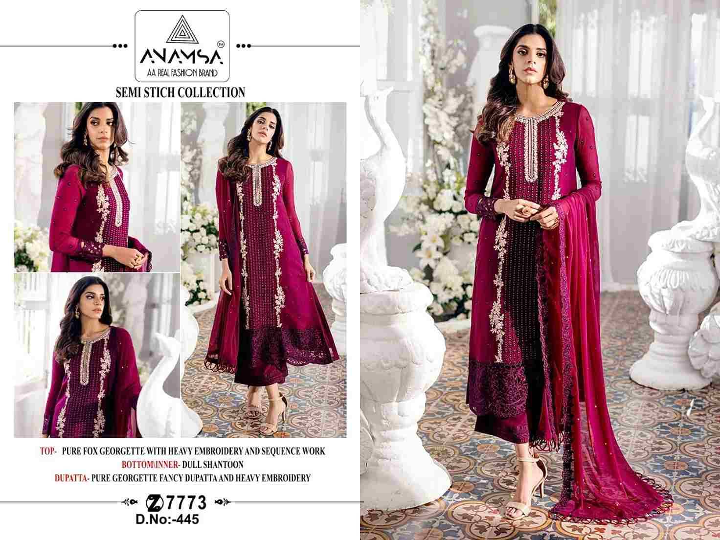 Anamsa Hit Design 445 By Fashid Wholesale Beautiful Pakistani Suits Colorful Stylish Fancy Casual Wear & Ethnic Wear Pure Faux Georgette Embroidered Dresses At Wholesale Price