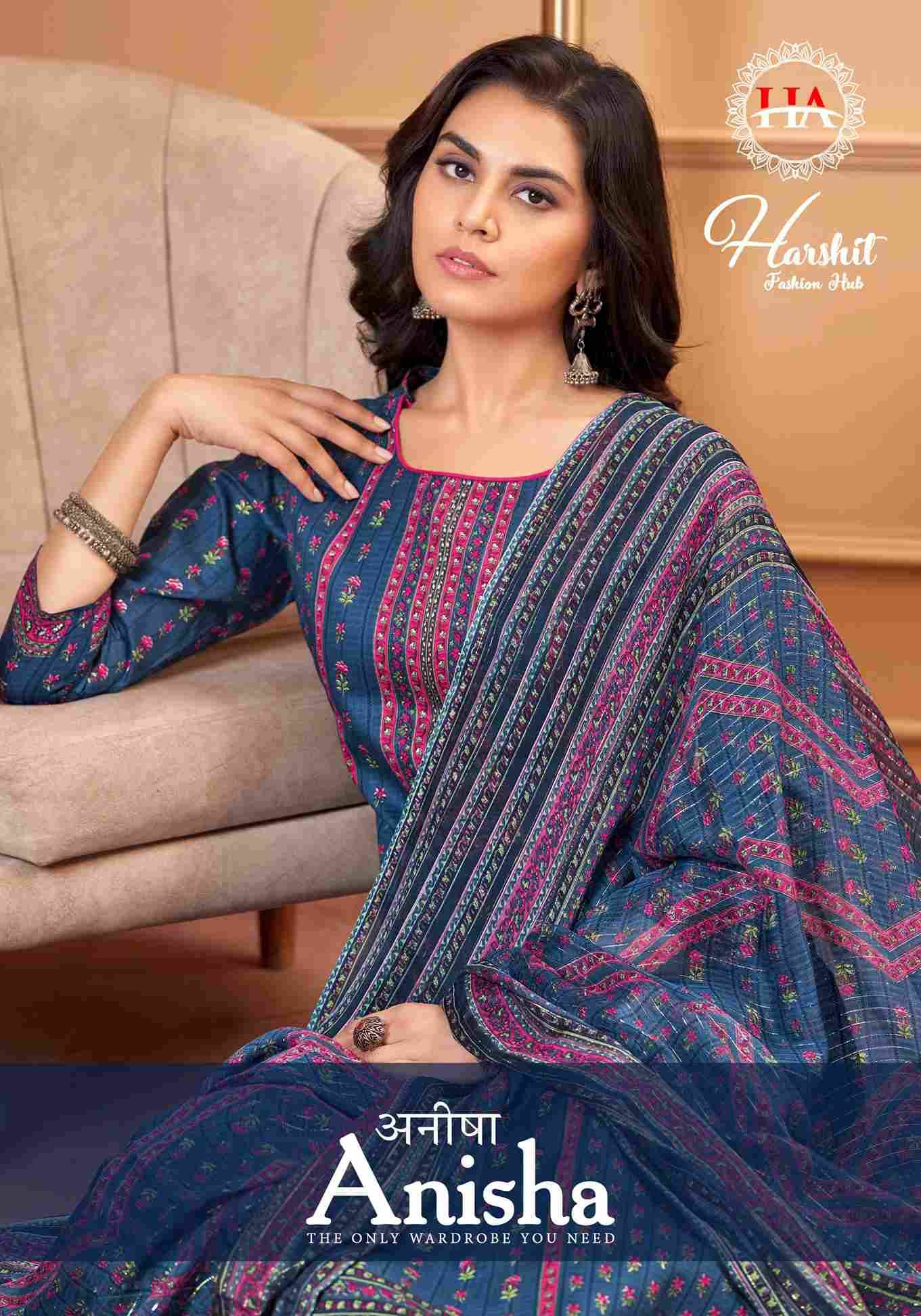 Anisha By Harshit Fashion Hub 1524-001 To 1524-008 Series Beautiful Festive Suits Stylish Fancy Colorful Casual Wear & Ethnic Wear Pure Cambric Cotton Print Dresses At Wholesale Price