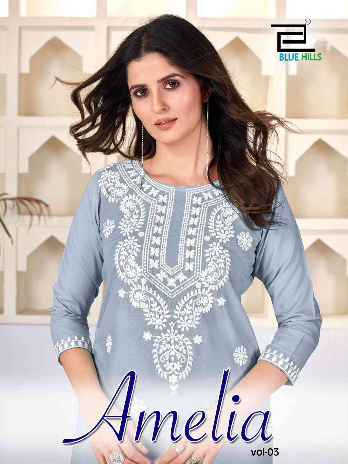 Aeliza Vol-3 By Blue Hills 3001 To 3006 Series Beautiful Stylish Fancy Colorful Casual Wear & Ethnic Wear Rayon Kurtis At Wholesale Price