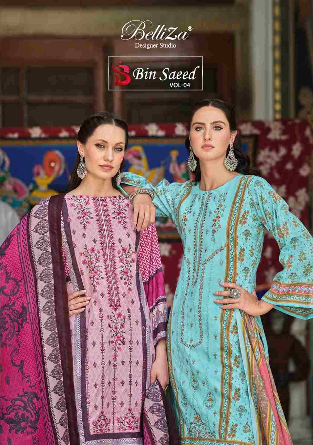 Bin Saeed Vol-4 By Belliza 915-001 To 915-008 Series Beautiful Stylish Festive Suits Fancy Colorful Casual Wear & Ethnic Wear & Ready To Wear Pure Cotton Digital Print Dresses At Wholesale Price