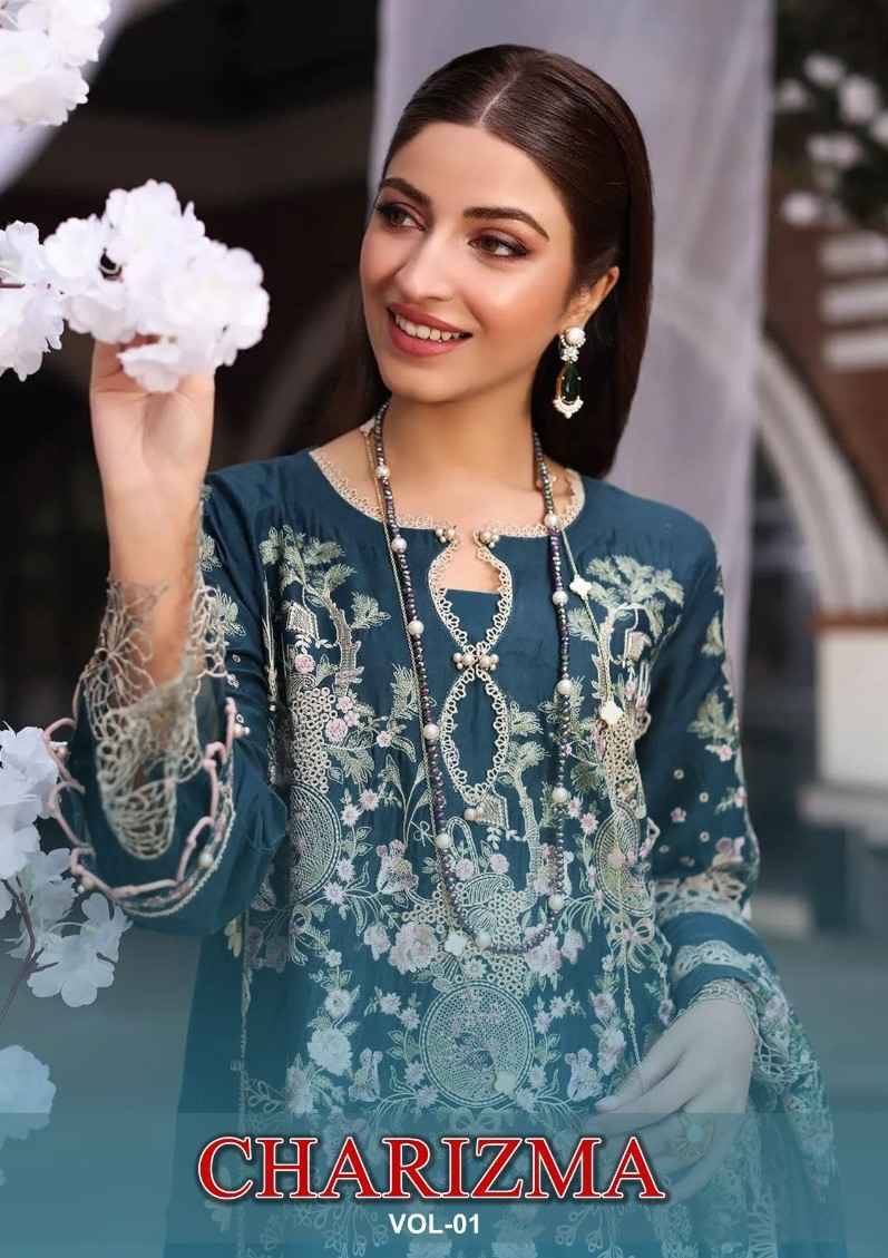 Charizma Vol-1 By Shraddha Designer 1001 To 1004 Series Designer Pakistani Suits Beautiful Stylish Fancy Colorful Party Wear & Occasional Wear Pure Cotton Embroidered Dresses At Wholesale Price