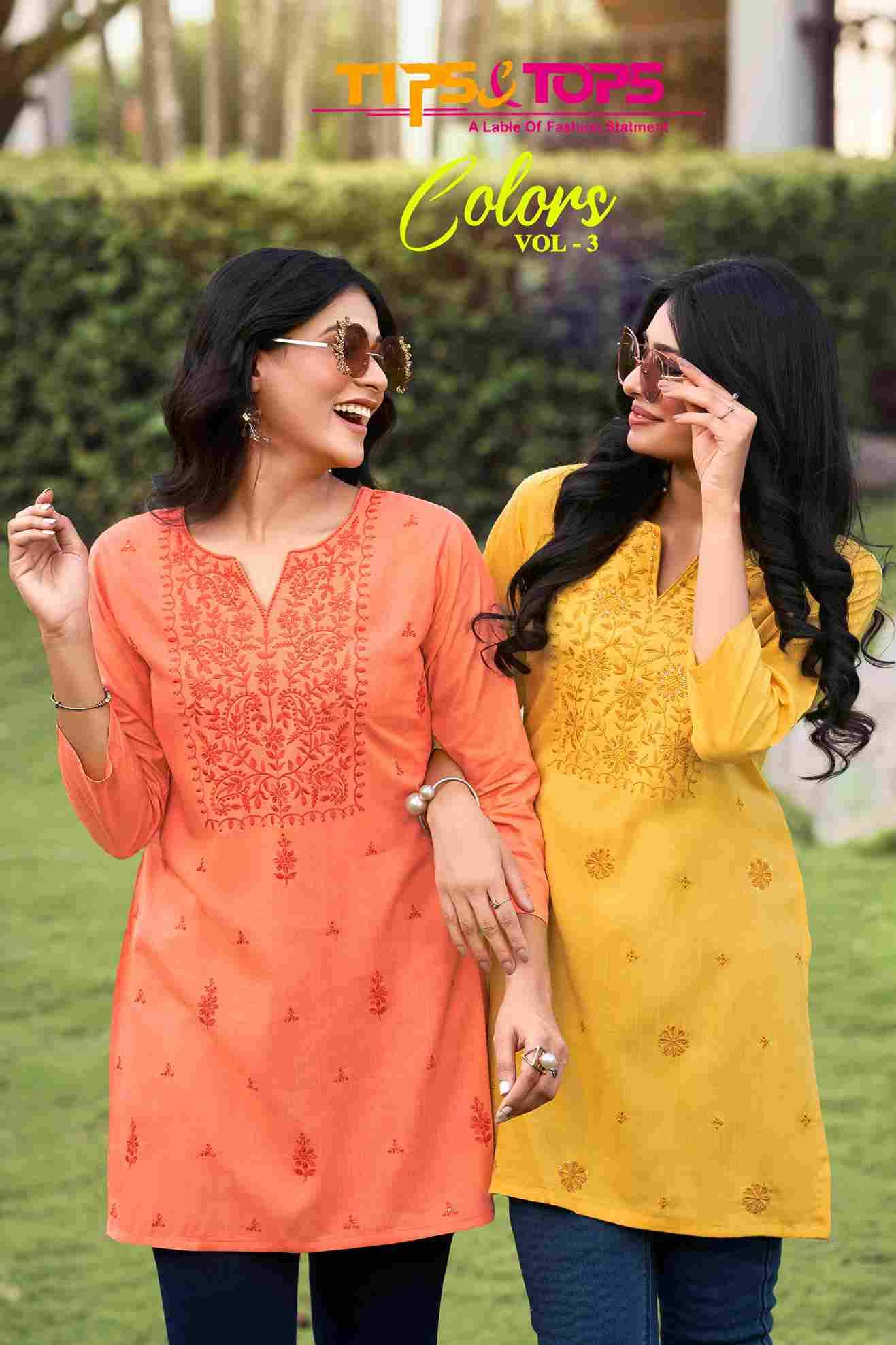 Colors Vol-3 By Tips And Tops 1001 To 1006 Series Designer Stylish Fancy Colorful Beautiful Party Wear & Ethnic Wear Collection Heavy Rayon Slub Tops At Wholesale Price