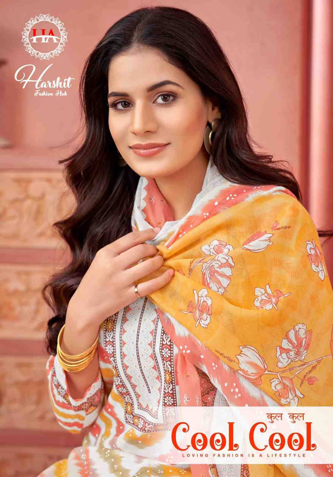 Cool Cool By Harshit Fashion Hub 1535-001 To 1535-008 Series Beautiful Festive Suits Stylish Fancy Colorful Casual Wear & Ethnic Wear Pure Cotton Print Dresses At Wholesale Price
