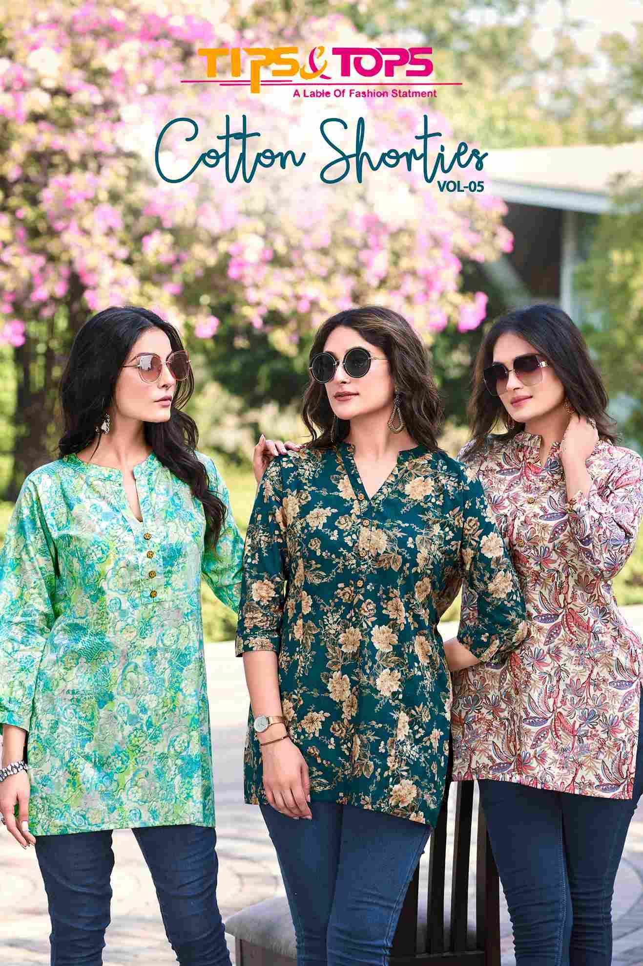 Cotton Shorties Vol-5 By Tips And Tops 1001 To 1008 Series Designer Stylish Fancy Colorful Beautiful Party Wear & Ethnic Wear Collection Premium Cotton Tops At Wholesale Price