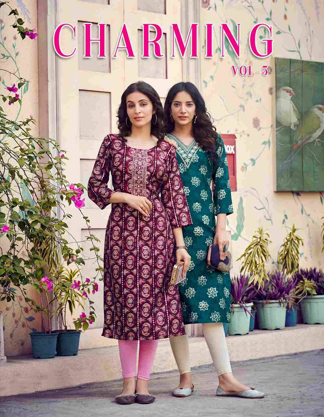 Charming Vol-5 By Radhika Lifestyle 5001 To 5006 Series Beautiful Stylish Fancy Colorful Casual Wear & Ethnic Wear Modal Chanderi Kurtis At Wholesale Price