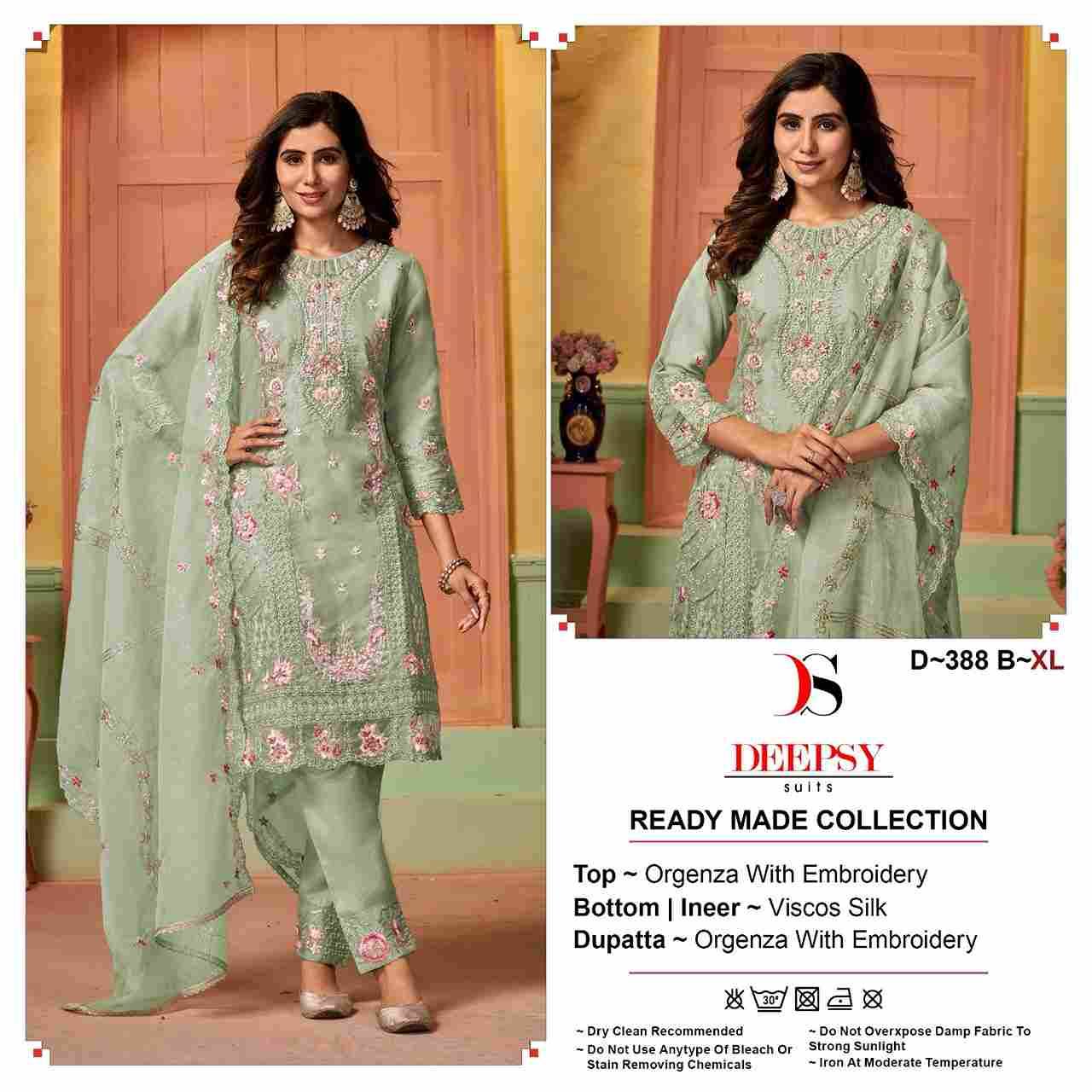 Deepsy Hit Design 388 Colours By Deepsy Suits 388-A To 388-D Series Designer Pakistani Suits Beautiful Fancy Stylish Colorful Party Wear & Occasional Wear Organza With Embroidery Dresses At Wholesale Price