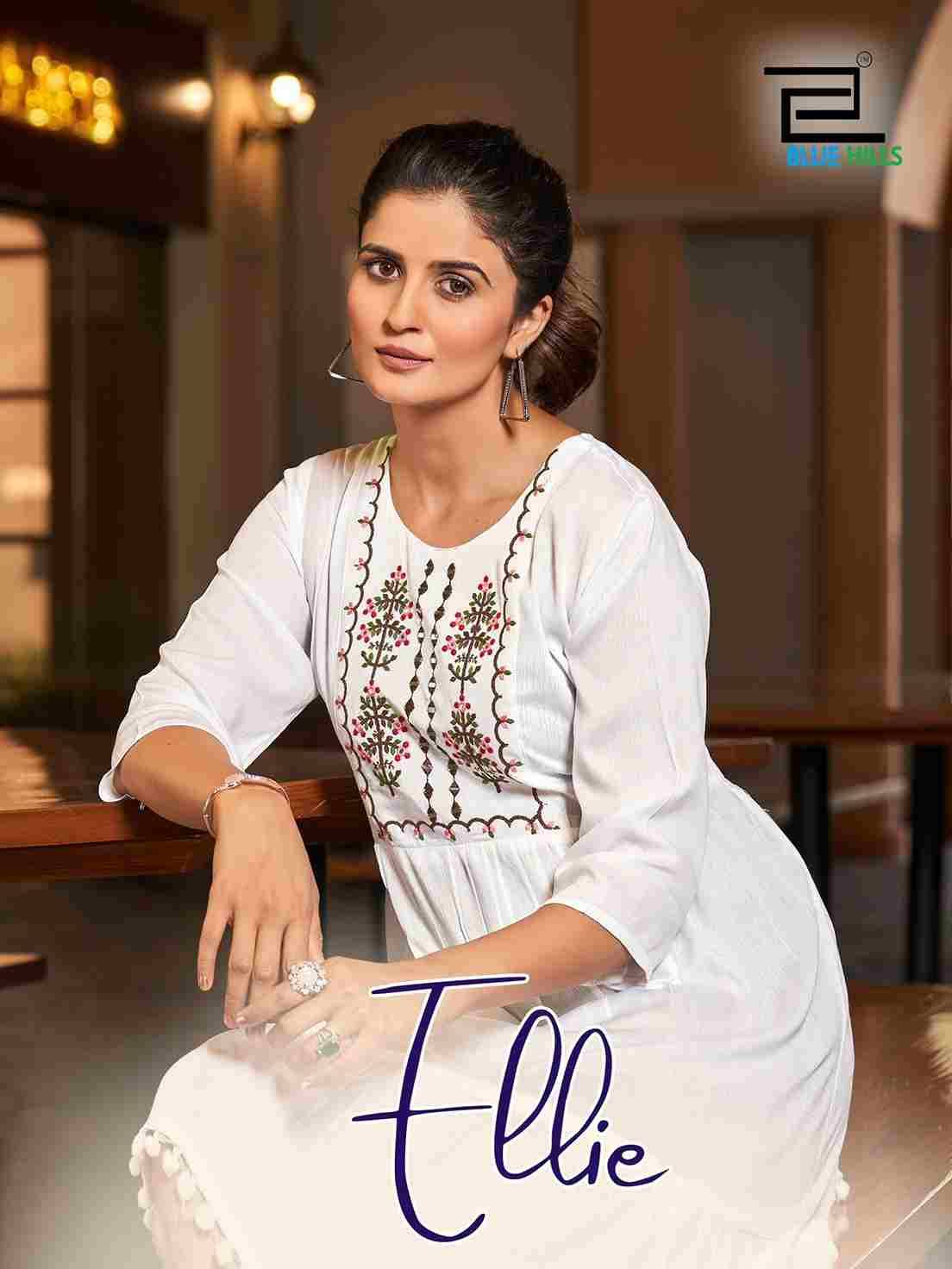 Ellie By Blue Hills 1001 To 1004 Series Designer Stylish Fancy Colorful Beautiful Party Wear & Ethnic Wear Collection Rayon Embroidered Kurtis At Wholesale Price