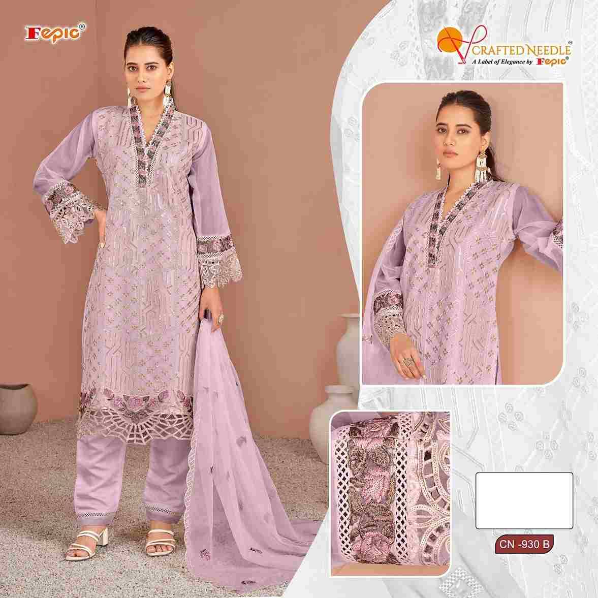 Fepic 930 Colours By Fepic 930-A To 930-C Series Beautiful Pakistani Suits Colorful Stylish Fancy Casual Wear & Ethnic Wear Organza Embroidered Dresses At Wholesale Price