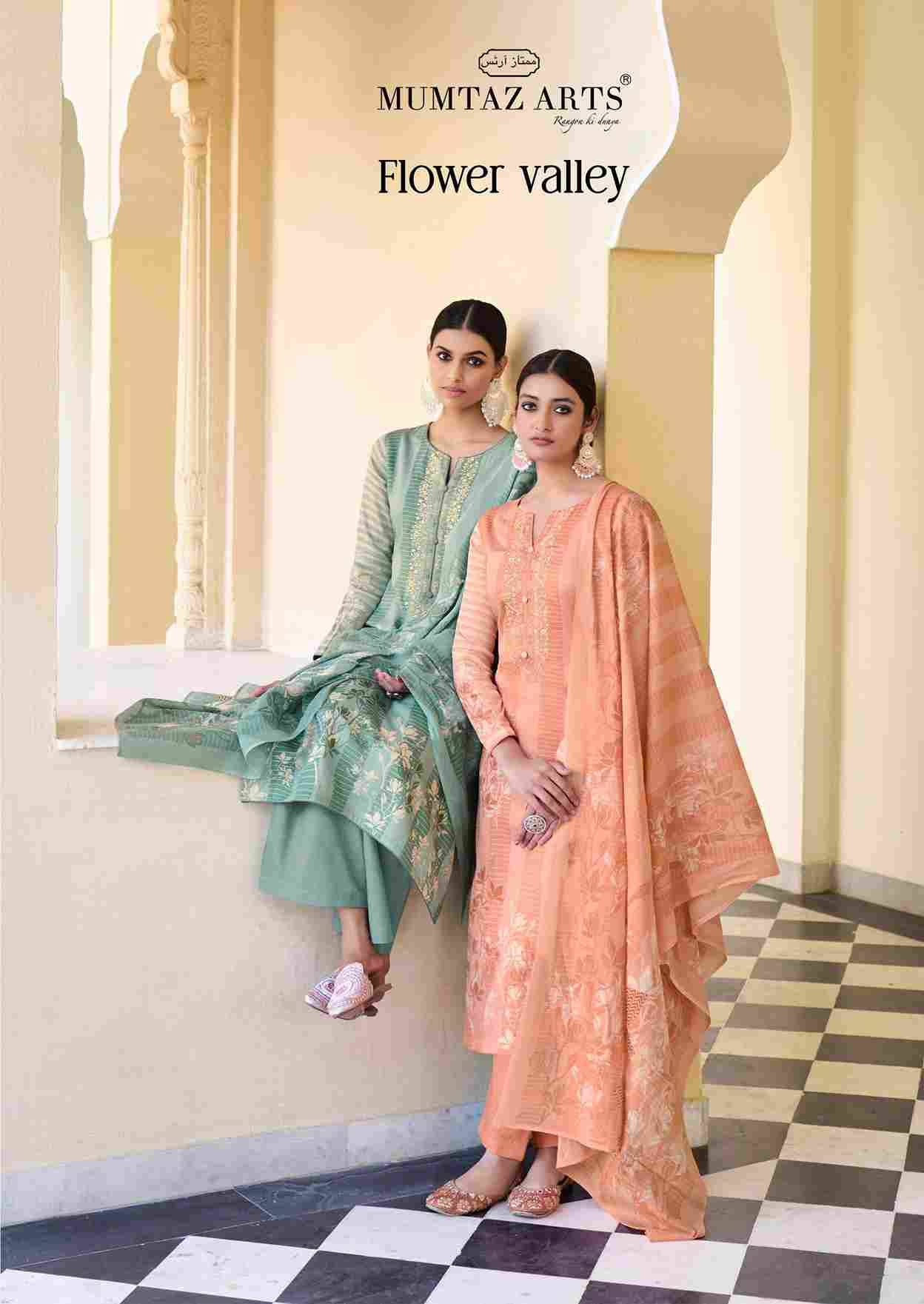 Flower Valley By Mumtaz Arts 7001 To 7006 Series Designer Festive Suits Beautiful Fancy Colorful Stylish Party Wear & Occasional Wear Pure Jam Satin Dresses At Wholesale Price