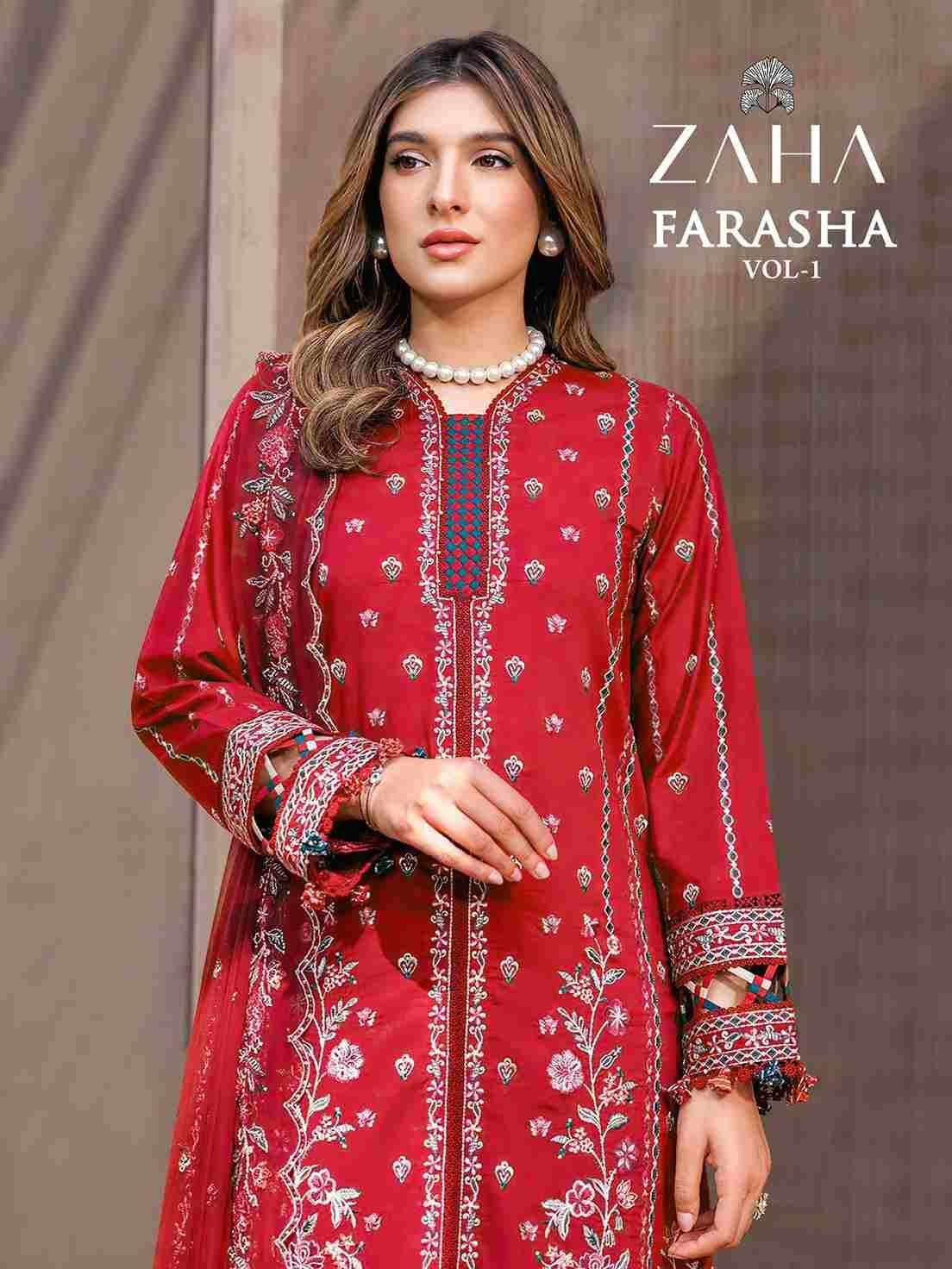 Farasha Vol -1 By Zaha 10314 To 10317 Series Beautiful Pakistani Suits Stylish Fancy Colorful Party Wear & Occasional Wear Cambric Cotton With Embroidery Dresses At Wholesale Price