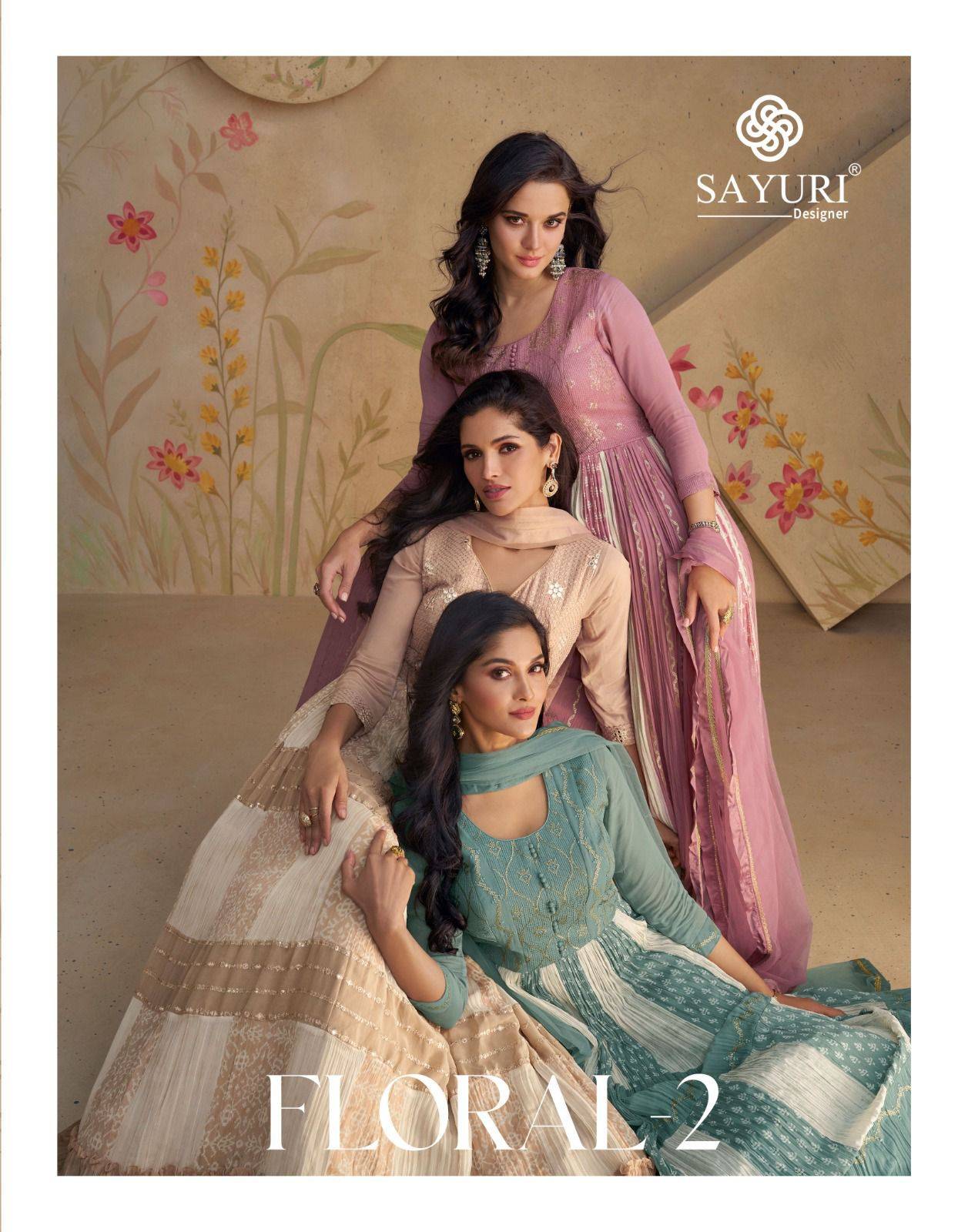 Floral Vol-2 By Sayuri 5502 To 5504 Series Designer Stylish Fancy Colorful Beautiful Party Wear & Ethnic Wear Collection Georgette Gowns With Bottom At Wholesale Price