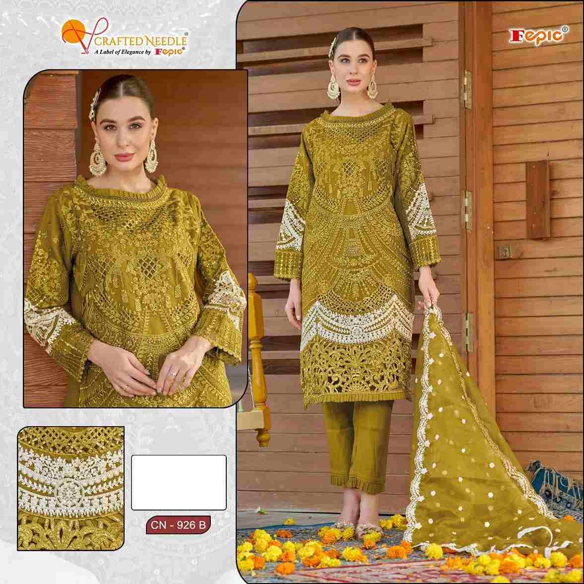 Fepic 926 Colours By Fepic 926-A To 926-C Series Beautiful Pakistani Suits Colorful Stylish Fancy Casual Wear & Ethnic Wear Organza Embroidered Dresses At Wholesale Price