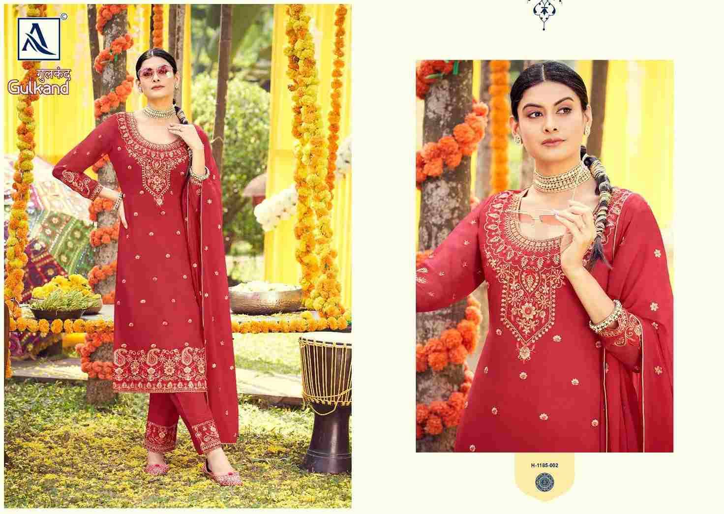 Gulkand By Alok Suit 1185-001 To 1185-006 Series Indian Traditional Wear Collection Beautiful Stylish Fancy Colorful Party Wear & Occasional Wear Pure Georgette Embroidered Dresses At Wholesale Price