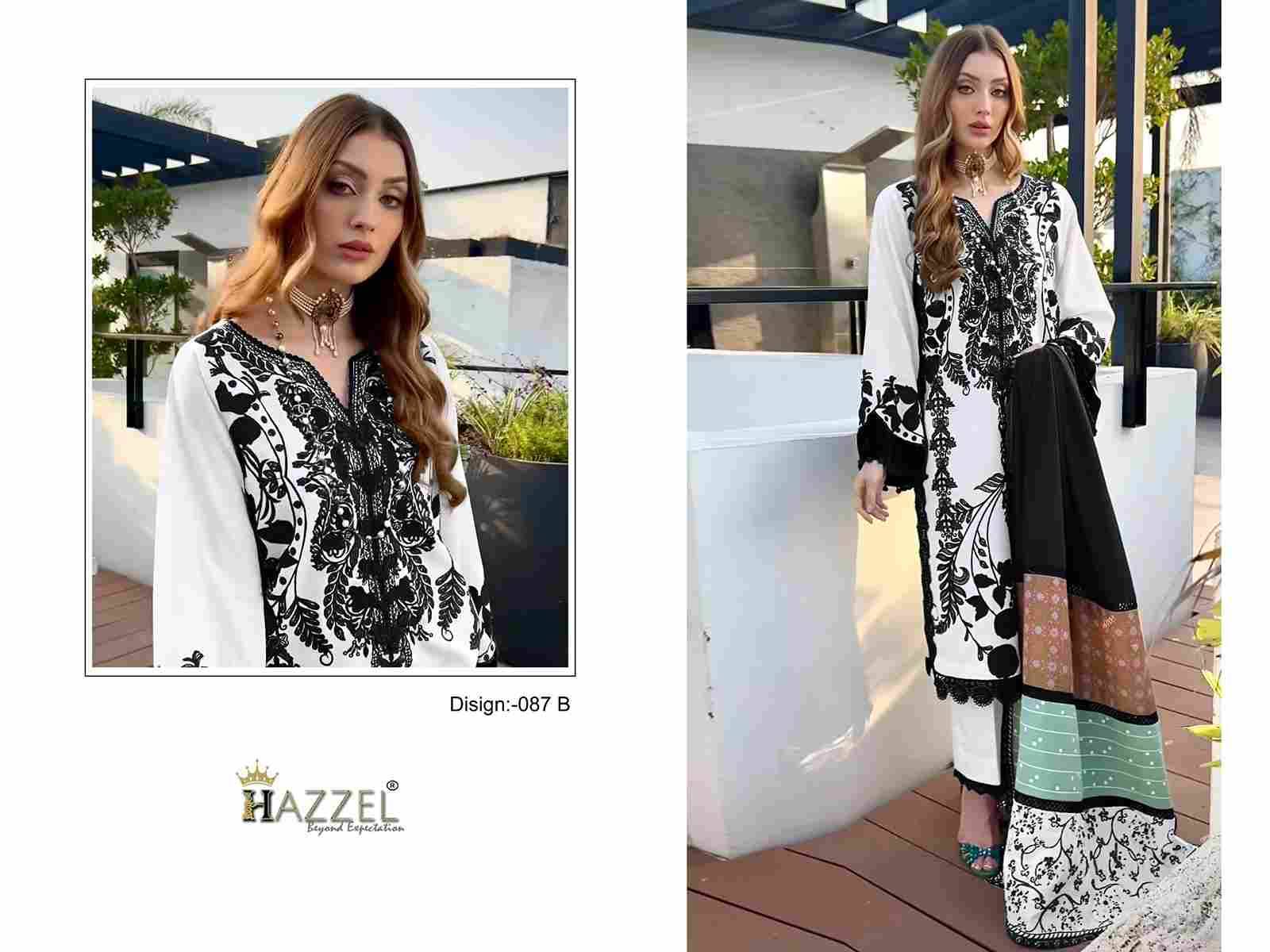 Hazzel 087 Colours By Hazzel 087-A To 087-B Series Pakistani Suits Collection Beautiful Stylish Fancy Colorful Party Wear & Occasional Wear Rayon Cotton Dresses At Wholesale Price