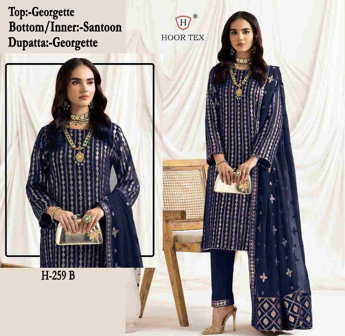 Hoor Tex Hit Design H-259 Colours By Hoor Tex H-259-A To H-259-D Series Designer Festive Pakistani Suits Collection Beautiful Stylish Fancy Colorful Party Wear & Occasional Wear Georgette Embroidered Dresses At Wholesale Price
