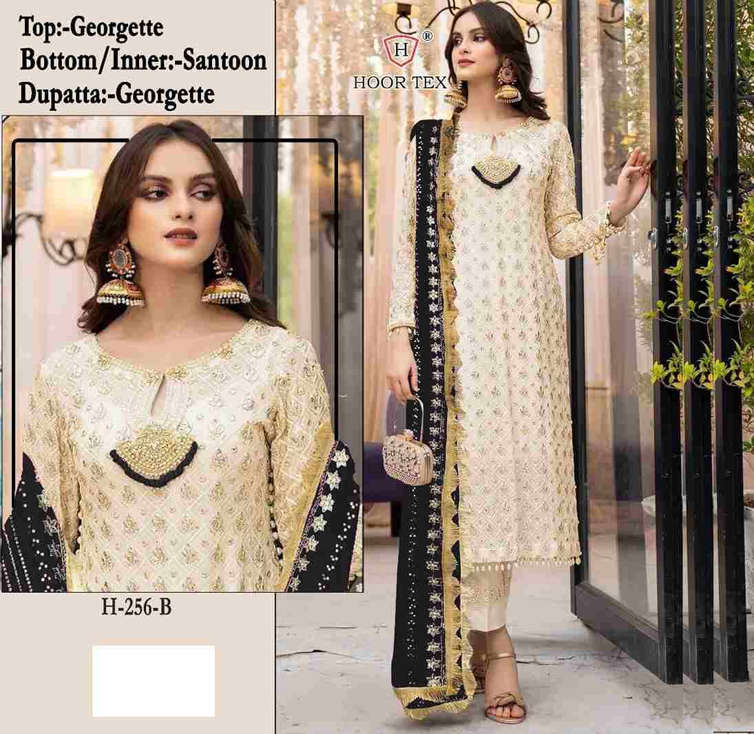 Hoor Tex Hit Design H-256 Colours By Hoor Tex H-256-A To H-256-D Series Designer Festive Pakistani Suits Collection Beautiful Stylish Fancy Colorful Party Wear & Occasional Wear Georgette Embroidered Dresses At Wholesale Price