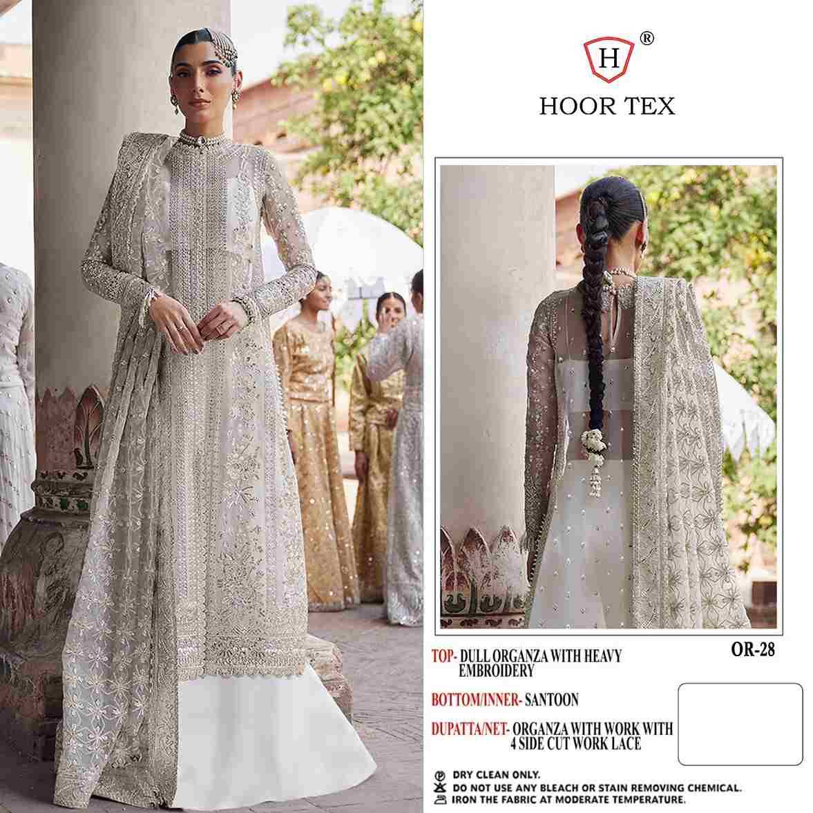 Hoor Tex Hit Design OR-28 By Hoor Tex Beautiful Festive Suits Colorful Stylish Fancy Casual Wear & Ethnic Wear Heavy Organza Dresses At Wholesale Price