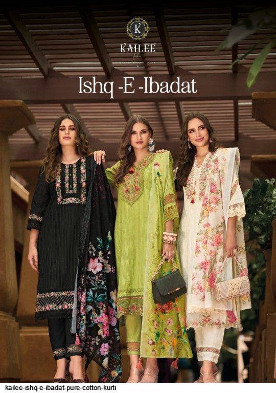Ishq-E-Ibadat By Kailee 42651 To 42656 Series Beautiful Stylish Festive Suits Fancy Colorful Casual Wear & Ethnic Wear & Ready To Wear Pure Cotton Print Embroidered Dresses At Wholesale Price