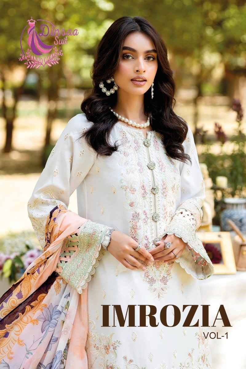Imrozia Vol-1 By Dinsaa Suits 250 To 252 Series Beautiful Pakistani Suits Stylish Fancy Colorful Party Wear & Occasional Wear Cotton Embroidered Dresses At Wholesale Price