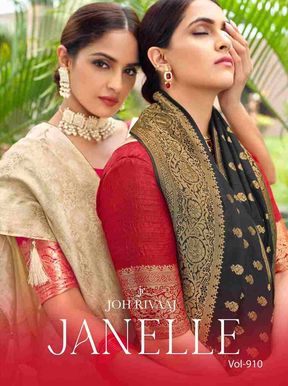 Janelle Vol-910 By Joh Rivaaj 91001 To 91009 Series Indian Traditional Wear Collection Beautiful Stylish Fancy Colorful Party Wear & Occasional Wear Silk Sarees At Wholesale Price