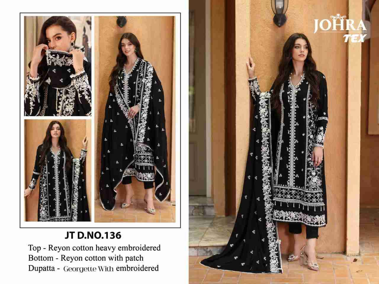 Johra Hit Design 136 By Johra Tex Beautiful Pakistani Suits Stylish Fancy Colorful Party Wear & Occasional Wear Rayon Cotton Embroidered Dresses At Wholesale Price