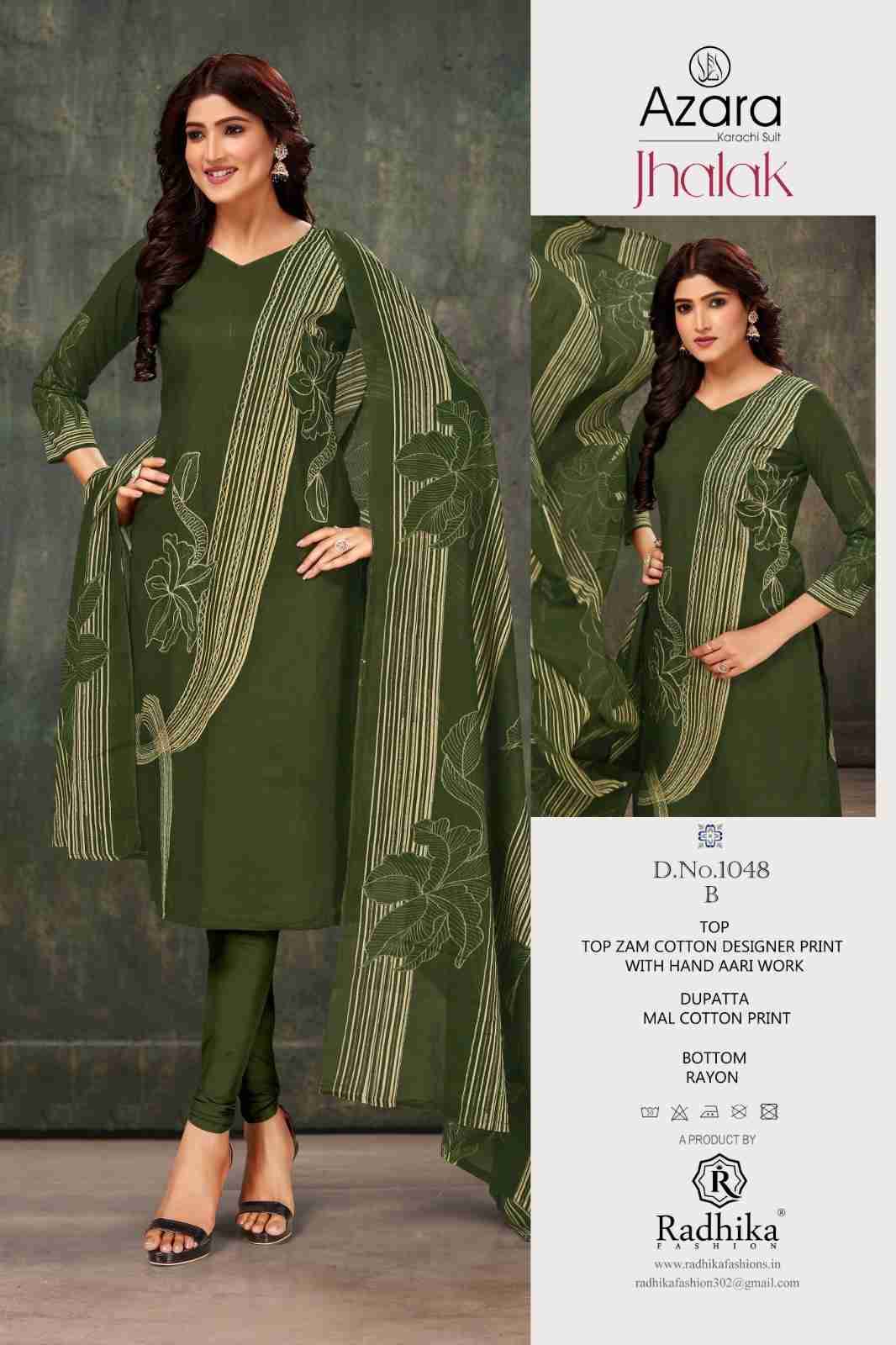 Jhalak By Azara 1048-A To 1048-F Series Beautiful Festive Suits Stylish Fancy Colorful Casual Wear & Ethnic Wear Jam Cotton Print Dresses At Wholesale Price