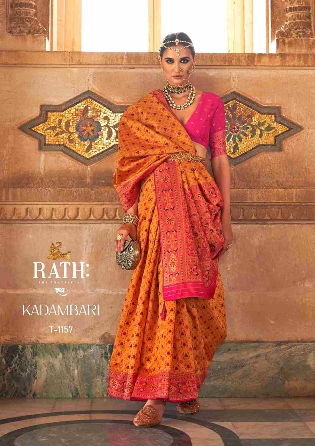 Kadambari By Rath 1156 To 1161 Series Indian Traditional Wear Collection Beautiful Stylish Fancy Colorful Party Wear & Occasional Wear Vichitra Silk Sarees At Wholesale Price