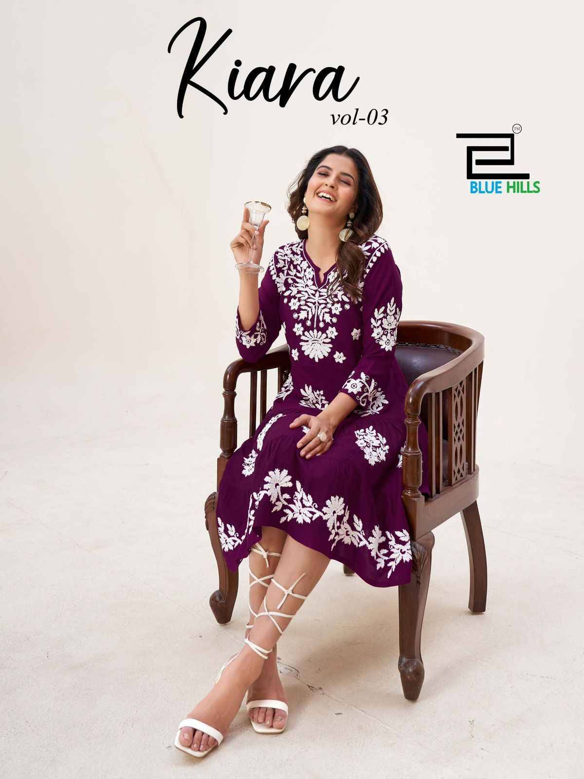 Kiara Vol-3 By Blue Hills 3001 To 3006 Series Designer Stylish Fancy Colorful Beautiful Party Wear & Ethnic Wear Collection Rayon With Work Kurtis At Wholesale Price
