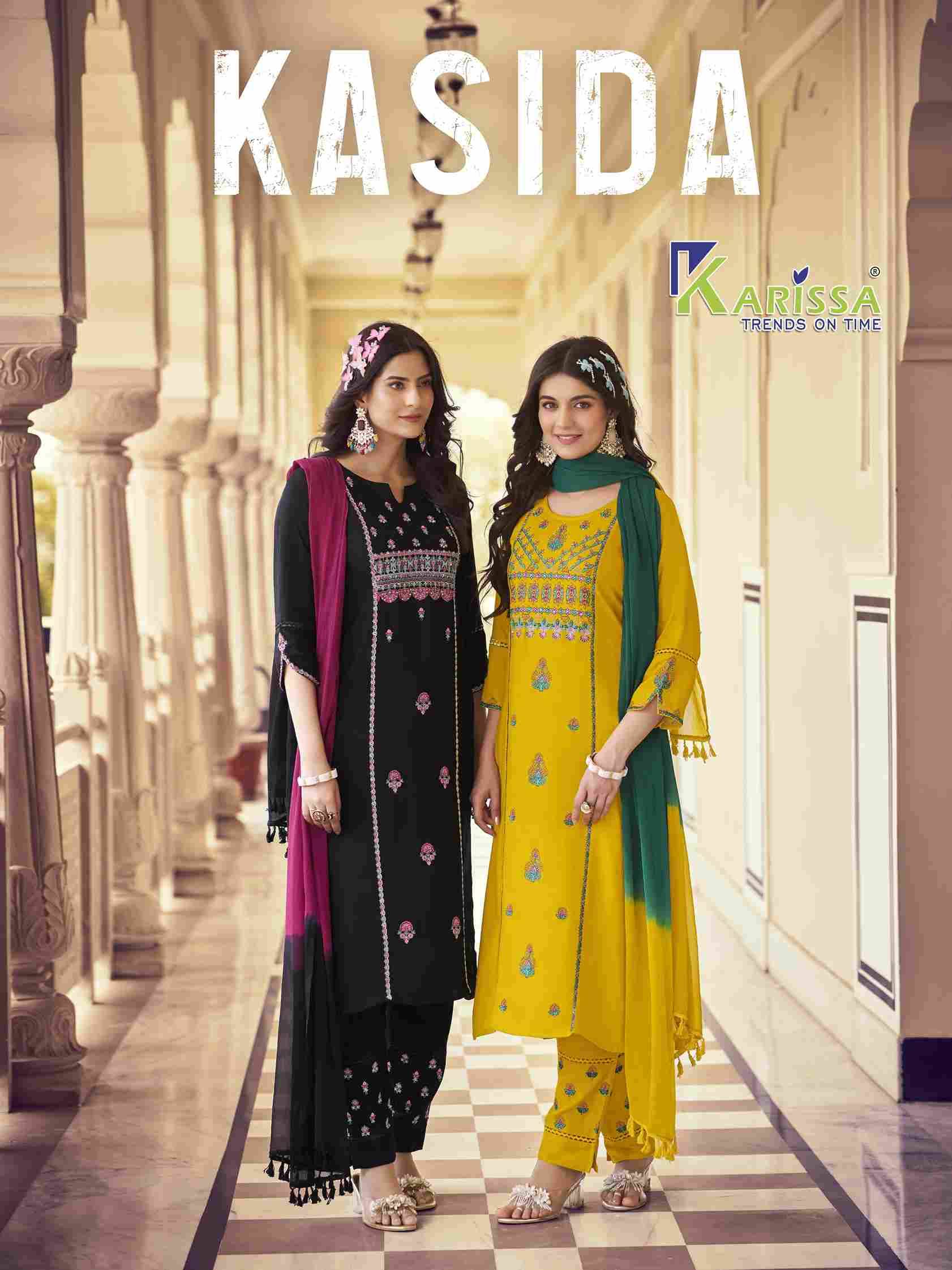 Kasida By Karissa 901 To 904 Series Designer Festive Suits Collection Beautiful Stylish Fancy Colorful Party Wear & Occasional Wear Heavy Rayon Print Dresses At Wholesale Price