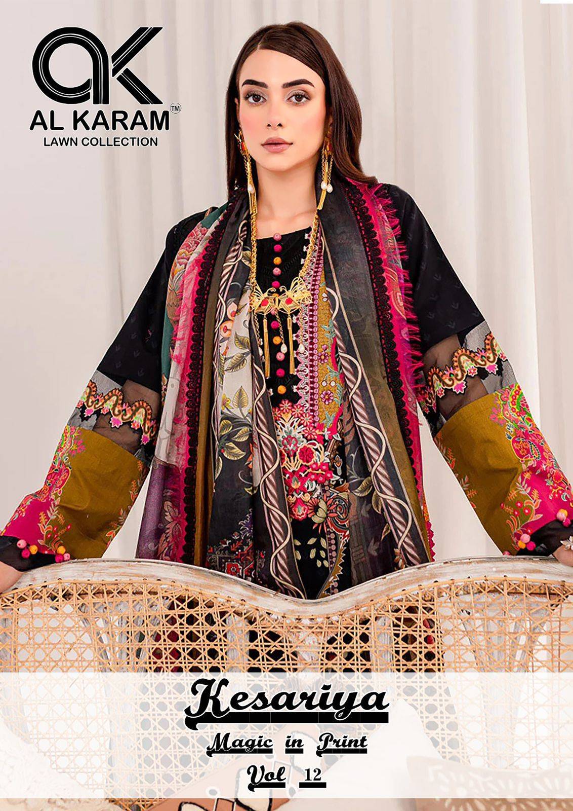 Kesariya Vol-12 By Al Karam Lawn Collection 12001 To 12006 Series Beautiful Festive Suits Colorful Stylish Fancy Casual Wear & Ethnic Wear Pure Cambric Embroidered Dresses At Wholesale Price