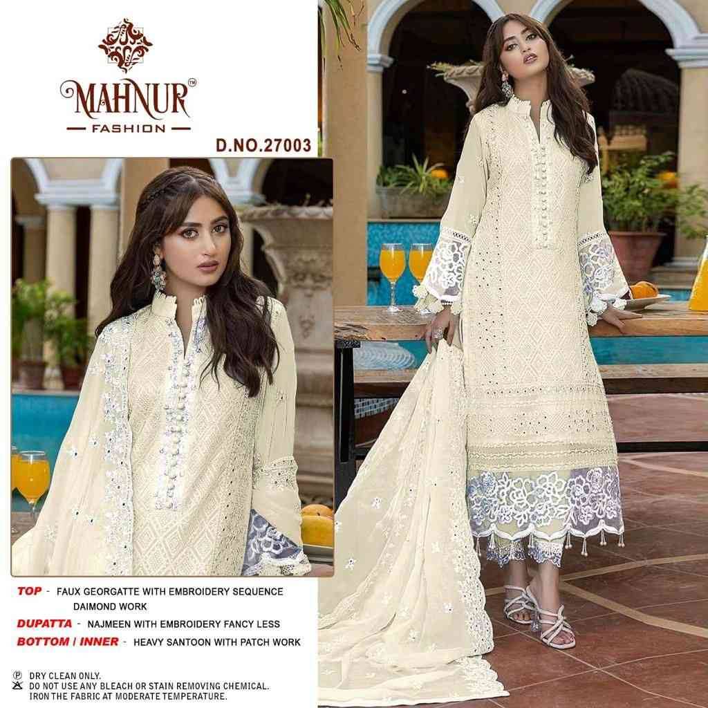 Mahnur Hit Design 27003 By Mahnur Fashion Beautiful Pakistani Suits Colorful Stylish Fancy Casual Wear & Ethnic Wear Faux Georgette Dresses At Wholesale Price