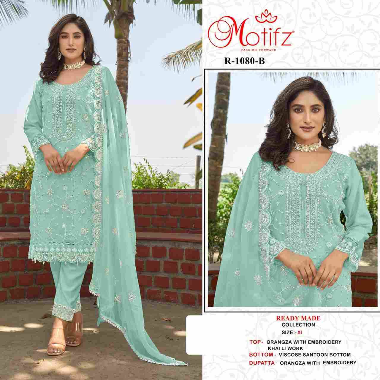 Motifz Hit Design 1080 Colours By Motifz 1080-A To 1080-D Series Designer Pakistani Suits Collection Beautiful Stylish Fancy Colorful Party Wear & Occasional Wear Organza With Embroidered Dresses At Wholesale Price