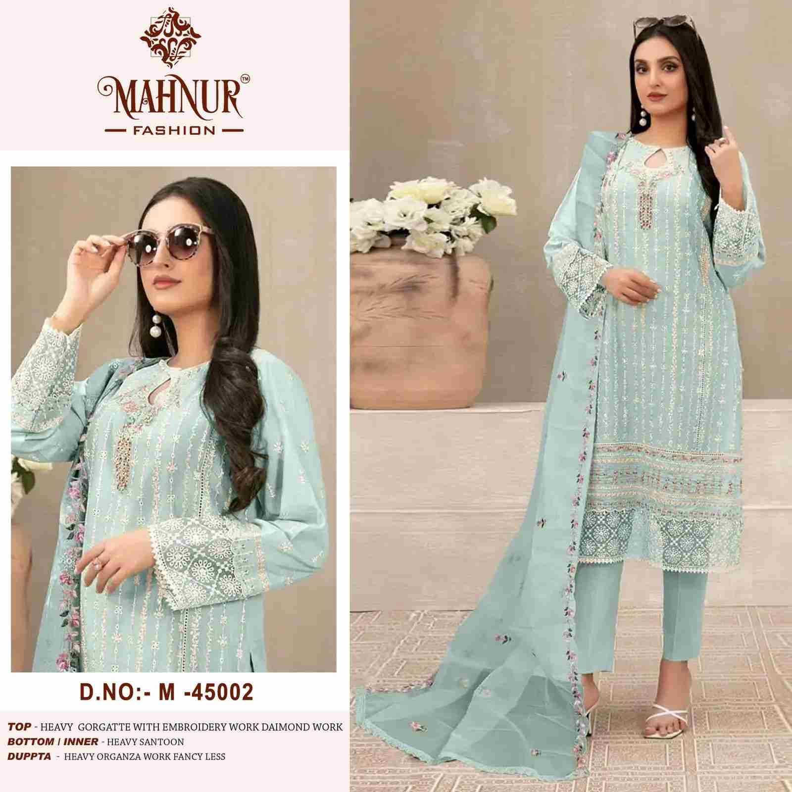 Mahnur Vol-45 By Mahnur Fashion 45001 To 45003 Series Beautiful Pakistani Suits Colorful Stylish Fancy Casual Wear & Ethnic Wear Heavy Georgette Dresses At Wholesale Price