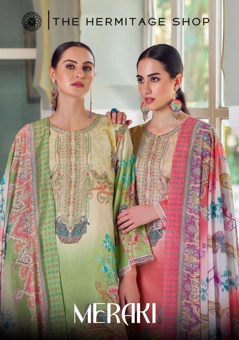 Meraki By The Hermitage Shop 1001 To 1006 Series Beautiful Festive Suits Stylish Fancy Colorful Casual Wear & Ethnic Wear Pure Lawn Print Dresses At Wholesale Price