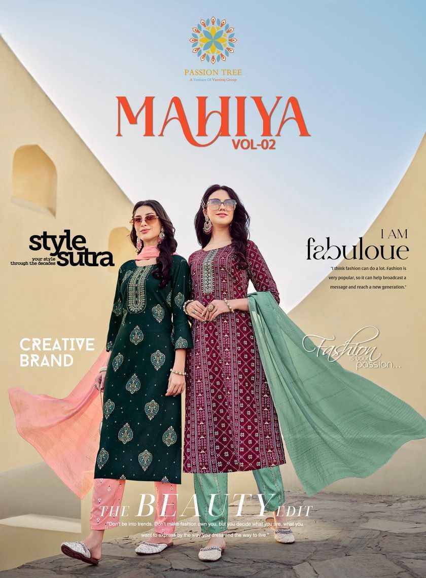 Mahiya Vol-2 By Passion Tree 2001 To 2008 Series Designer Festive Suits Collection Beautiful Stylish Fancy Colorful Party Wear & Occasional Wear Heavy Rayon Print Dresses At Wholesale Price