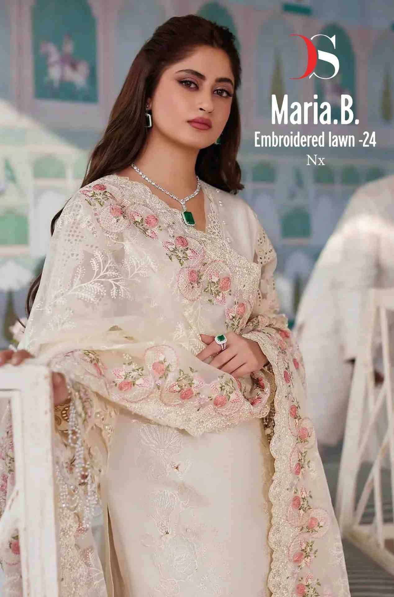 Maria.B. Embroidered Lawn-24 Nx By Deepsy Suits Designer Pakistani Suits Beautiful Stylish Fancy Colorful Party Wear & Occasional Wear Pure Cotton Print Embroidered Dresses At Wholesale Price