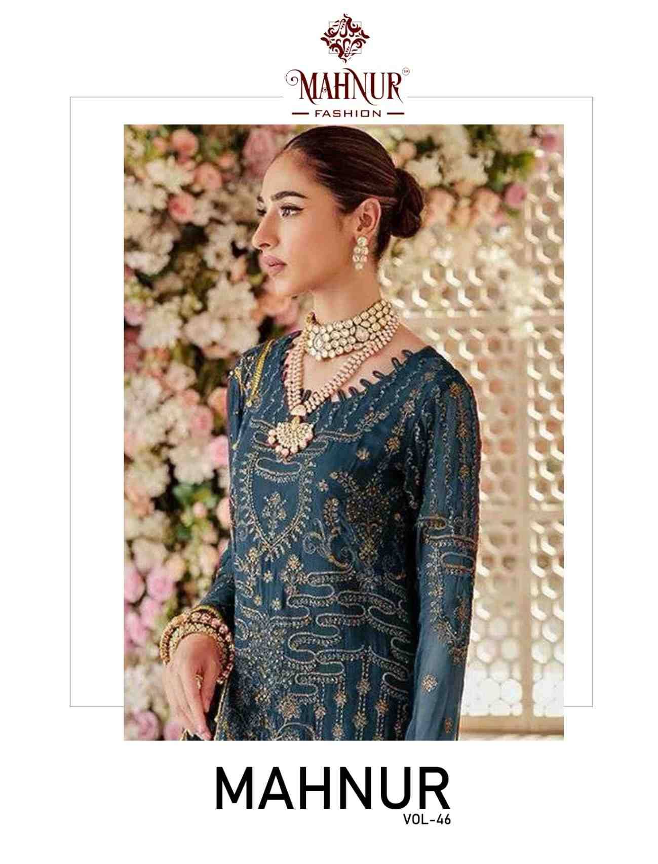 Mahnur Vol-46 By Mahnur Fashion 46001 To 46003 Series Beautiful Pakistani Suits Colorful Stylish Fancy Casual Wear & Ethnic Wear Heavy Georgette Dresses At Wholesale Price