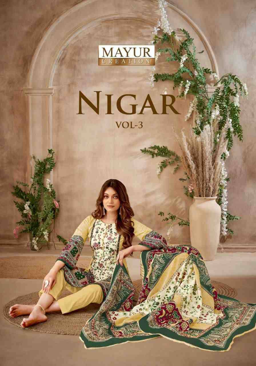 Nigar Vol-3 By Mayur Creation 3001 To 3008 Series Beautiful Festive Suits Stylish Fancy Colorful Casual Wear & Ethnic Wear Heavy Cotton Print Dresses At Wholesale Price