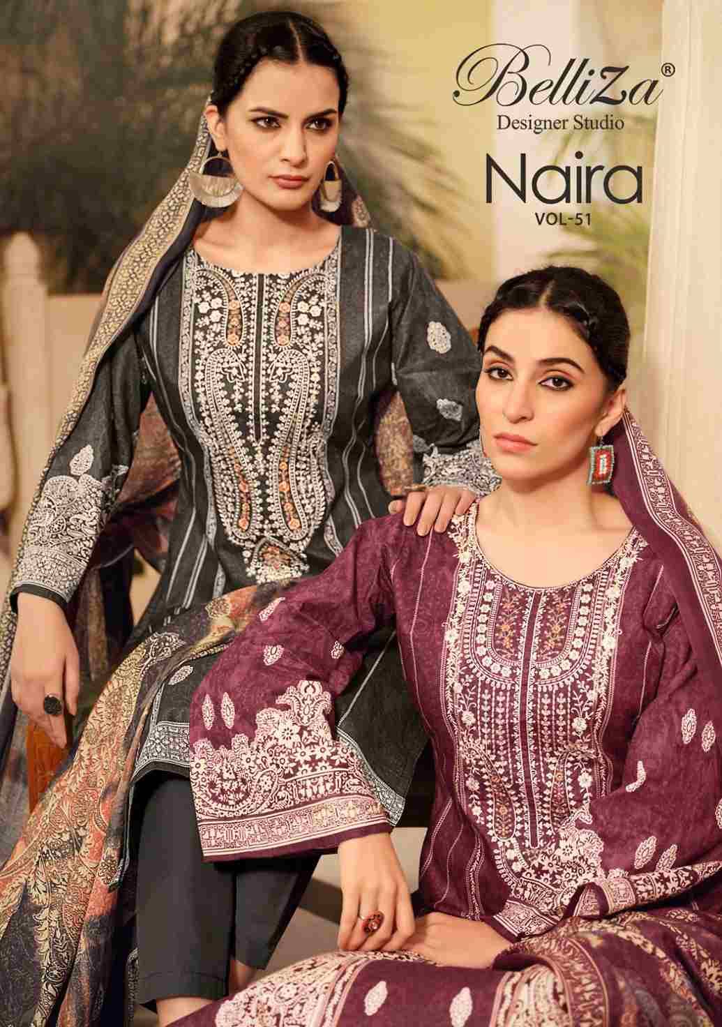 Naira Vol-51 By Belliza 918-001 To 918-008 Series Beautiful Festive Suits Stylish Fancy Colorful Casual Wear & Ethnic Wear Pure Cotton Print Dresses At Wholesale Price
